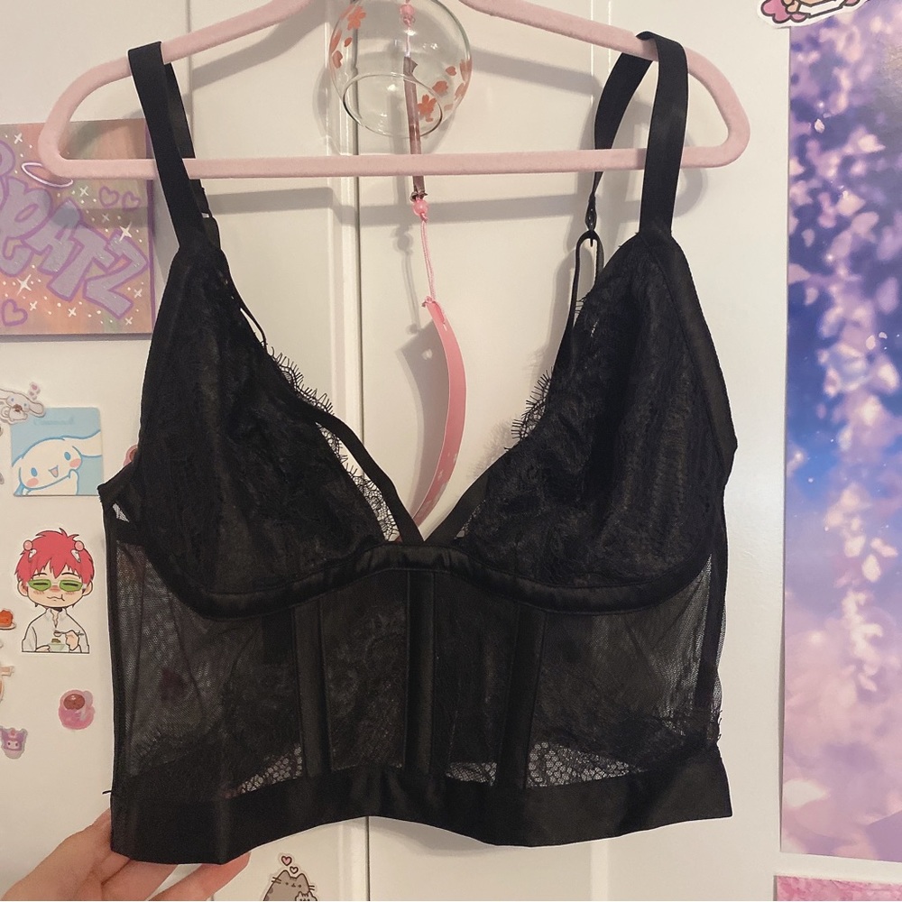 VICTORIA’S SECRET 🌸 SIZE L Black Lace Corset / Party top / Lingerie / Sleepwear